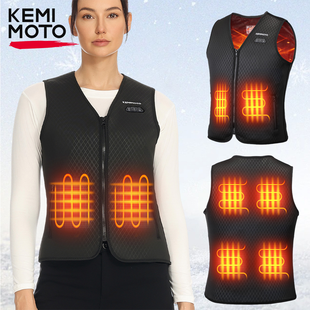 Motorcycle Gear For Winter - Unisex Heated Vest with 6 Heating
