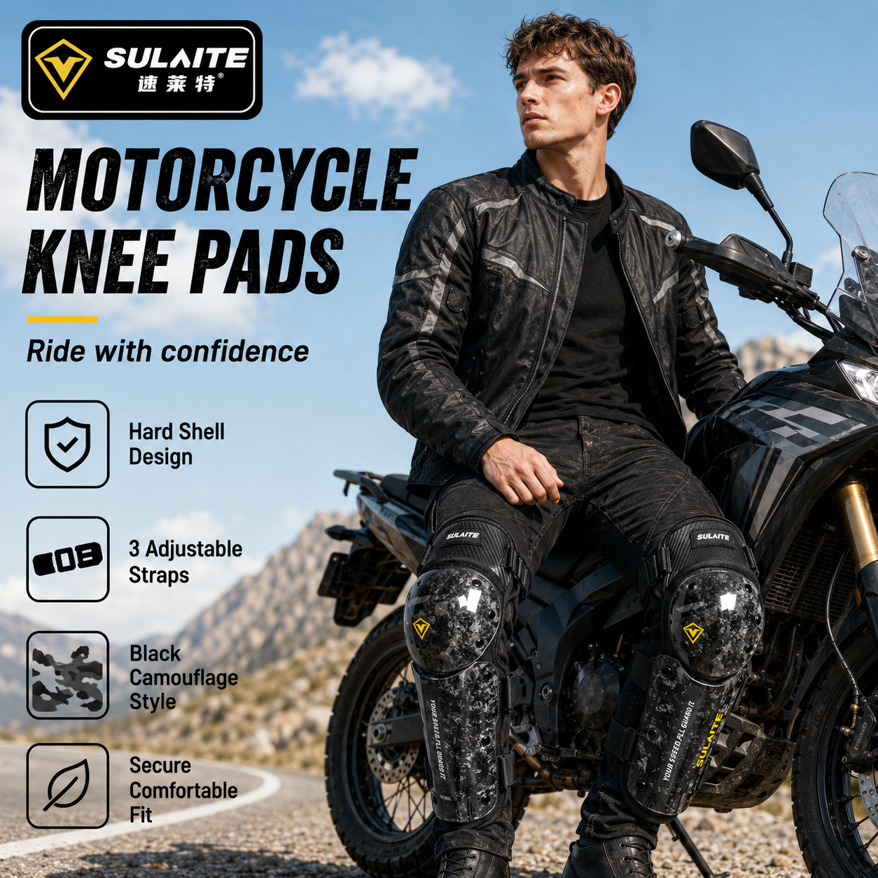 SULAITE Motorcycle Knee Pads 1 - Knee Guard Hard avis et prix