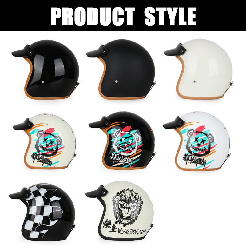 Retro semi-open motorcycle hel - Motorcycle Gear For Winter avis et prix